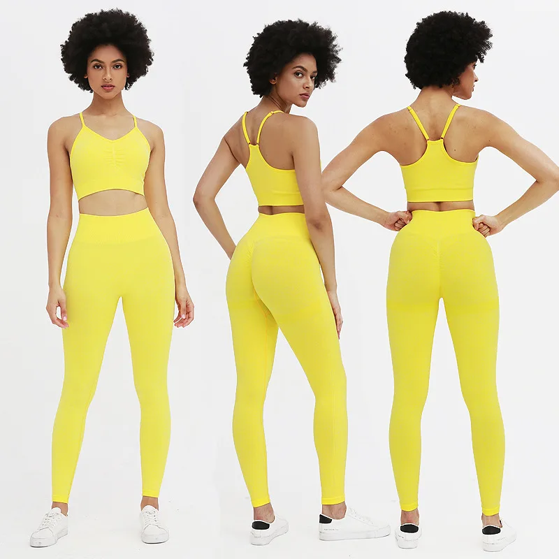 

8 Colors Yoga Sets 2 Piece Set Women Seamless High Waisted Sports Sets Yoga Sets Women Gym Clothes Sports Wear for Women Gym