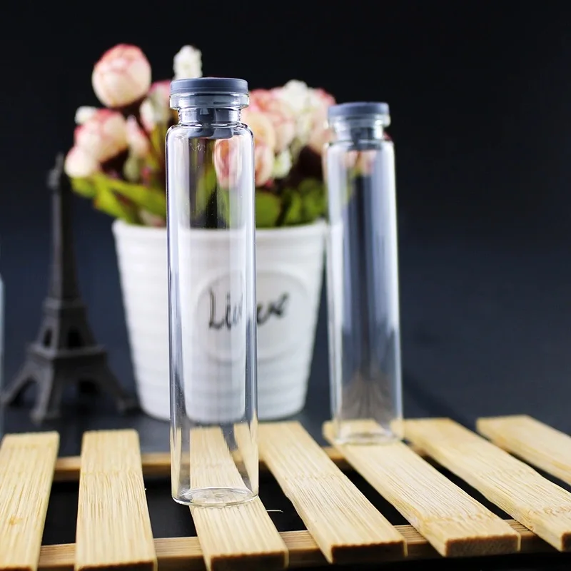 

50Pcs/lot 22x40mm 7ml Small Empty Glass Bottle Tiny Glass Jars with Rubber Stopper Clear Transparent Glass Jars Medical Vials