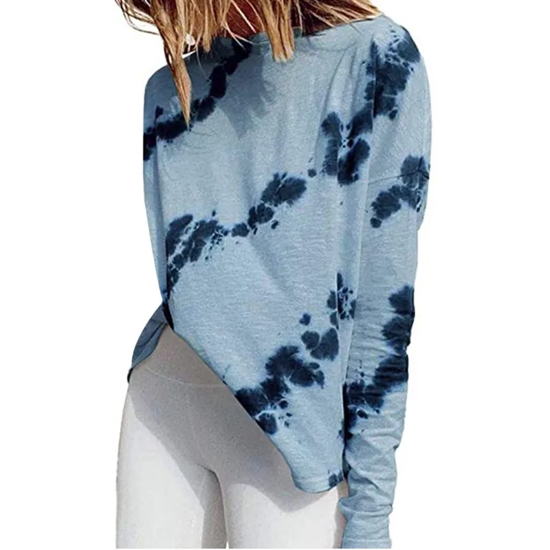 

Женская футболка с круглым вырезом, Свободный Топ с длинным рукавом и индивидуальным принтом, лето 2021