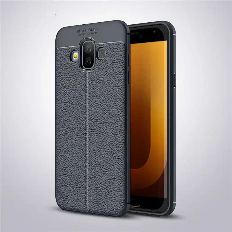 Чехол Mokoemi с узором Личи Ударопрочный Мягкий 5," для samsung Galaxy J7 Duo чехол для samsung Galaxy J7 Duo чехол для сотового телефона - Цвет: Navy Blue