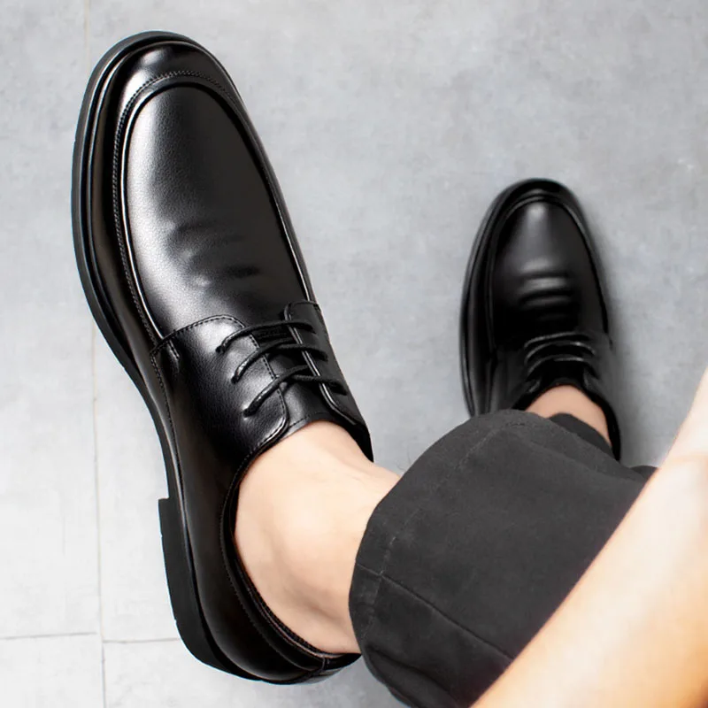 

New 2021 Business Shoes Men Footwear Black Leather Mens Casual Shoes Brand Male Footwear Soft Comfortable KA3170