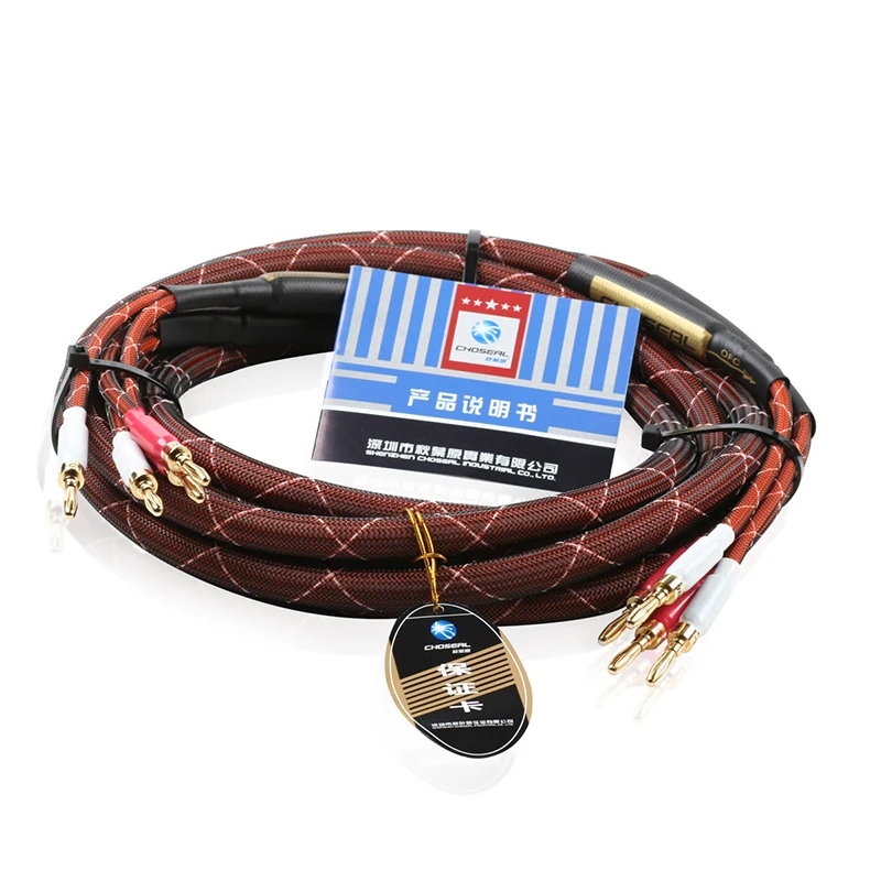 

LB-5110 Oxygen-free Copper Audiophile HI-FI Speaker Cable with Banana Plug Connector 4N OFC HIFI Speaker Wires Y