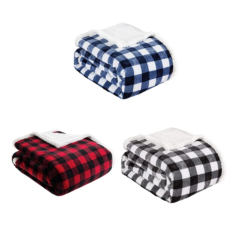 

Fleece Throw Blanket, Super Soft Warm Buffalo Plaid Plush Blankets and Throws, Lightweight Cozy Fuzzy Blanket for Sofa