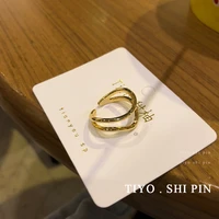 simply jewelry ring pretty design metal alloy golden plating fashion women finger ring gifts for girl student party