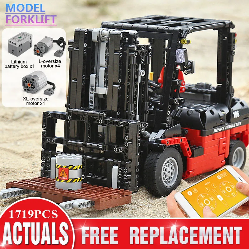 Высокотехнологичное приложение Mould King 13106 MOC Радиоуправляемый вилочный погрузчик