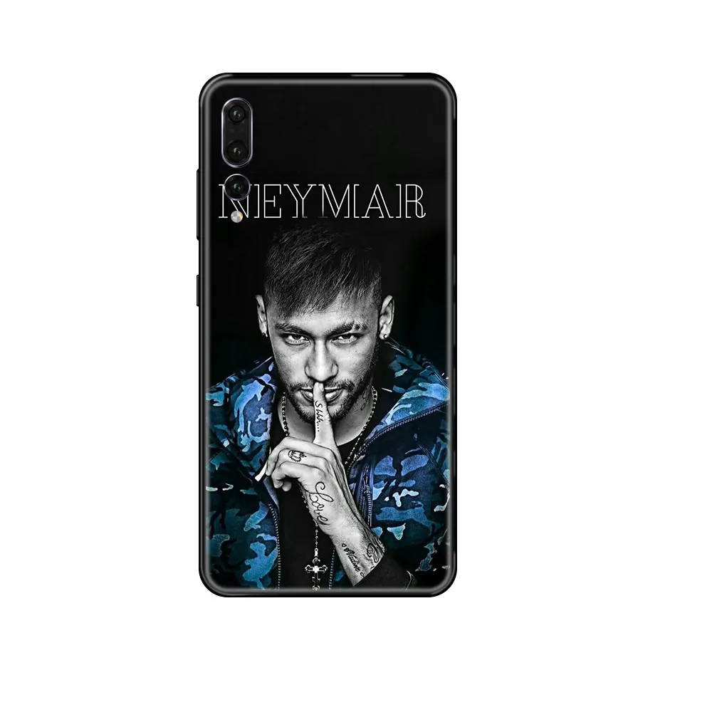 Футбол Неймар звезда Роскошный чехол черный для телефона Huawei P 8 10 20 30 Smart Plus 2019 Z Lite