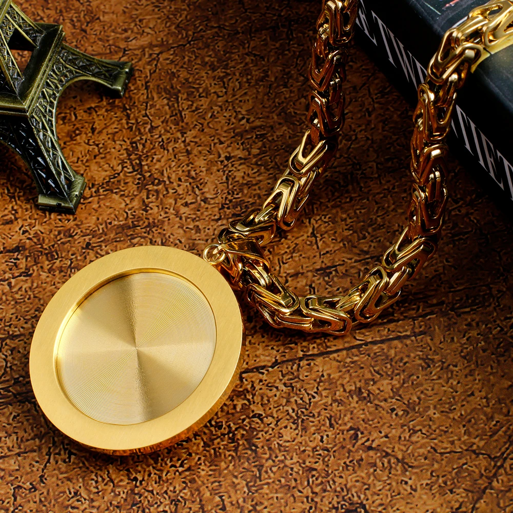 

OMKAIMING High Quality Handmade Chain Golden Leopard Pendant Necklace for Men Daily Jewelry Stainless Steel Width Hip-Hop Style