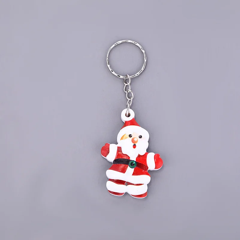 

Christmas Theme Keychain Gingerbread Santa Claus Man Cartoon Kawaii Decoration Girl Children Holiday Bag Gift Keyring Wholesale