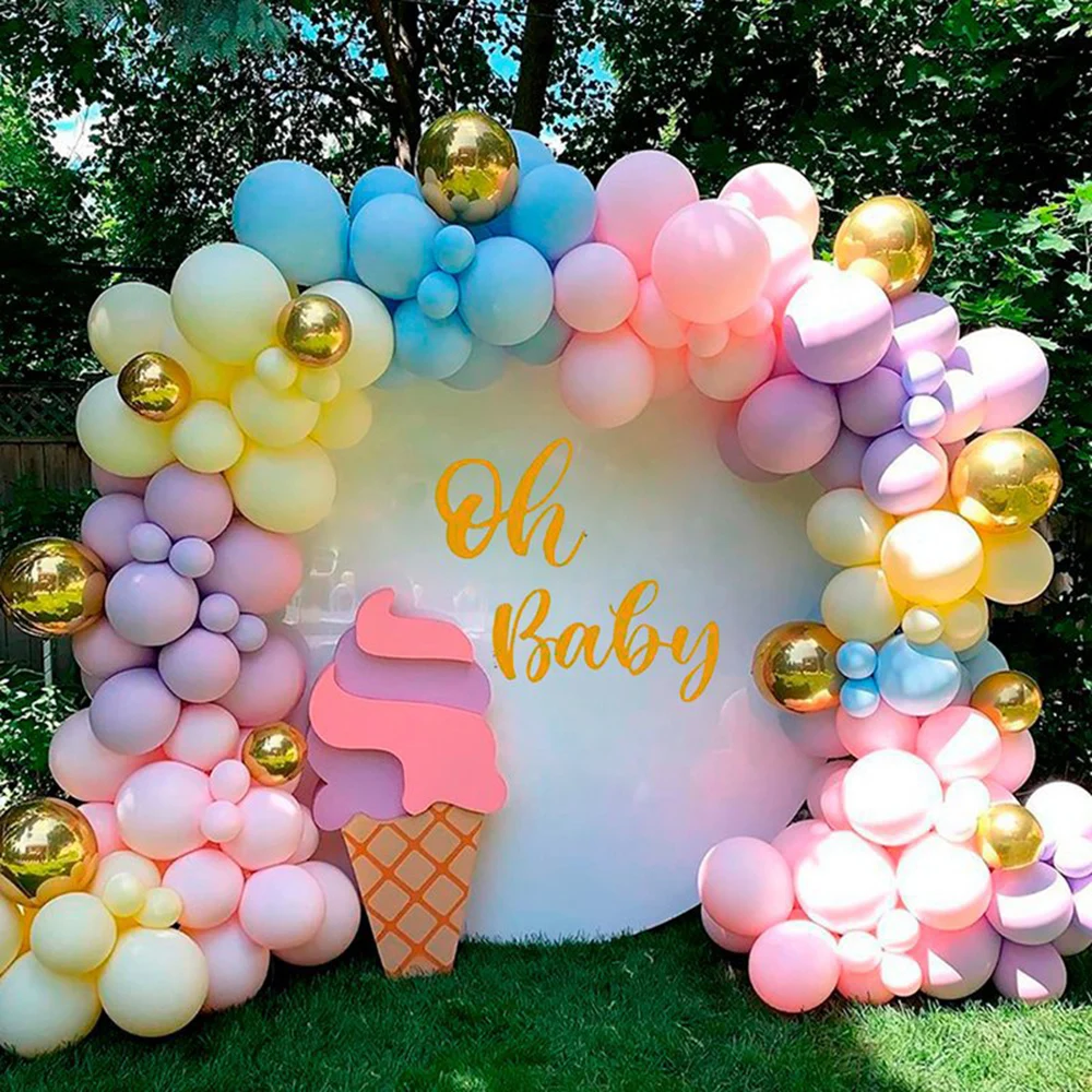 122 шт./лот Радуга Макарон шары гирлянда Арка комплект пастельных Baby Shower