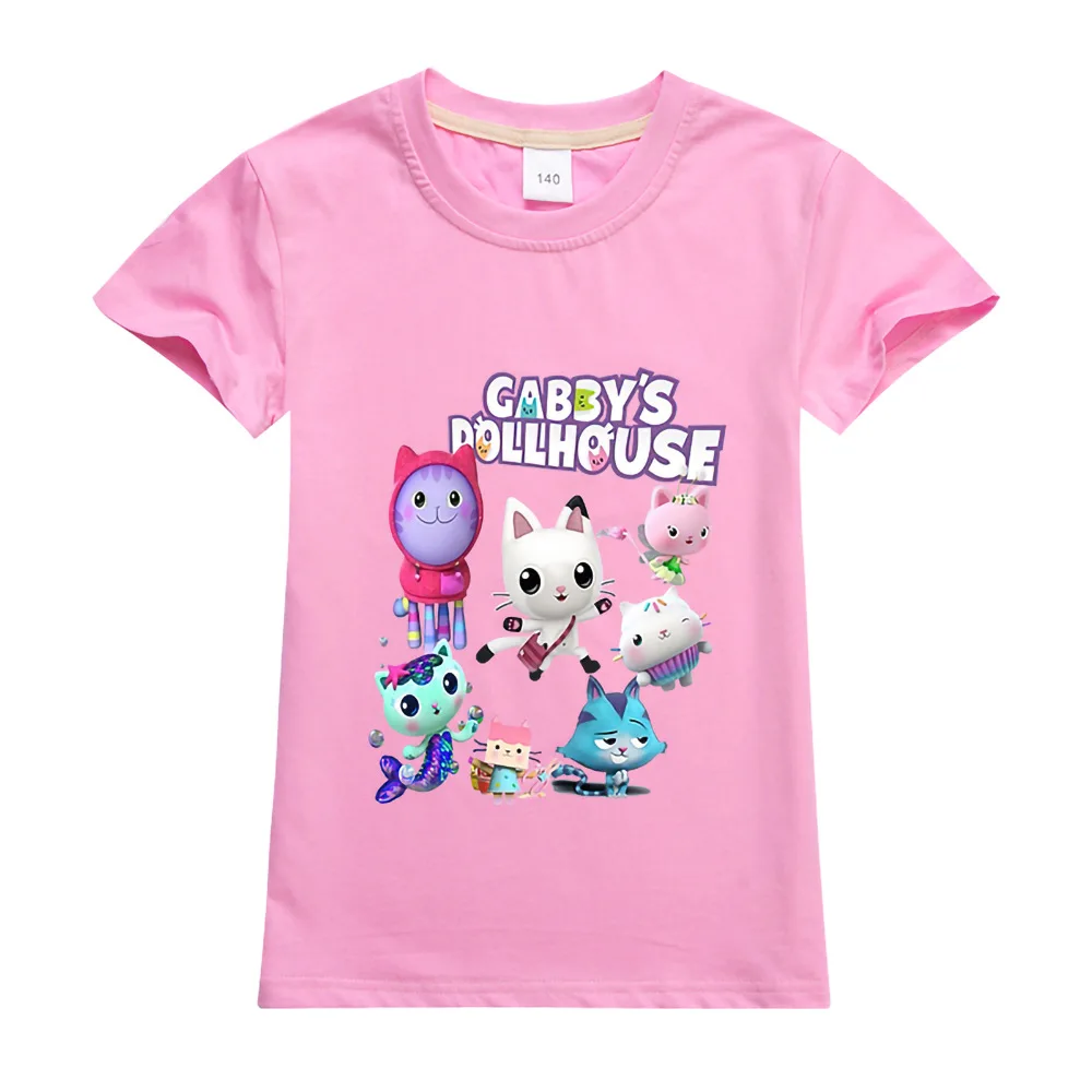 Футболка Gabby детская с котами хлопковая рубашка коротким рукавом для мальчиков и
