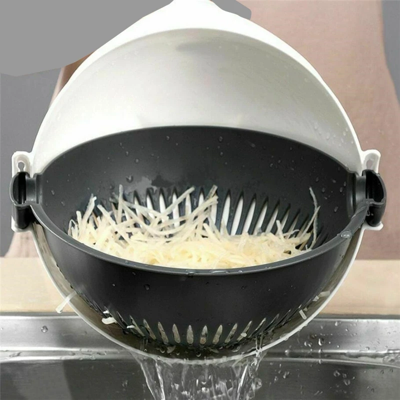 Волшебная вращающаяся овощерезка с трапной корзиной многофункциональная