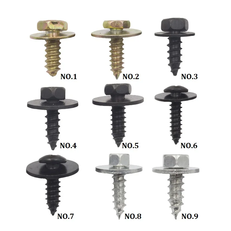 10Pcs Mixed Car Body Fender Screw 5mm 5.5mm 6mm 6.3mm Metal Self Tapping Rivet Fastener Bolt | Автомобили и мотоциклы