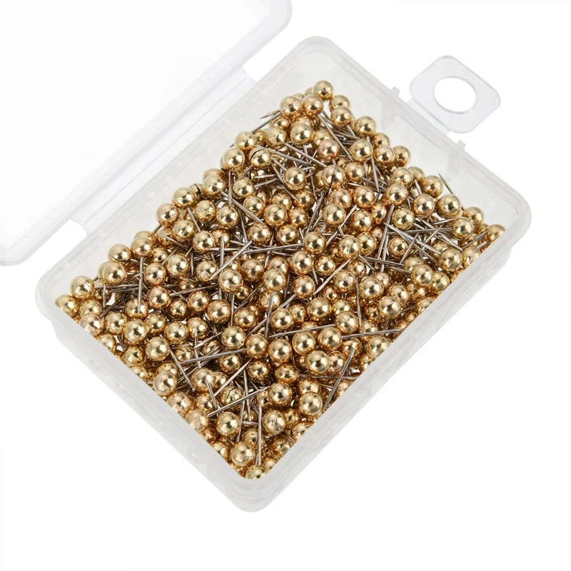 800 шт. круглые пластиковые штифты с наконечником из нержавеющей стали золотистые