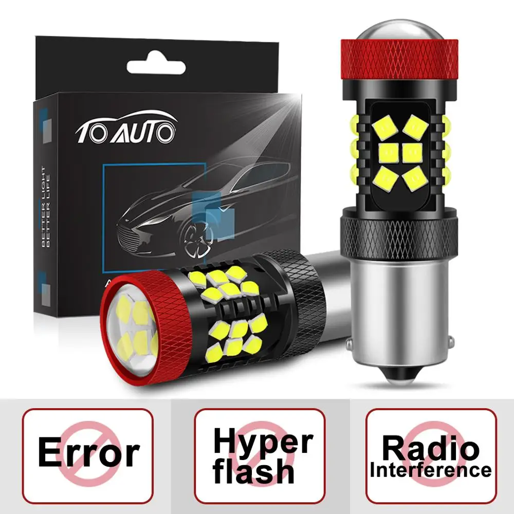 2 шт. Автомобильные светодиодные лампы Canbus P21W Led 1156 BA15S PY21W BAU15S 1157 BAY15D P21/5W R5W R10W 2000LM