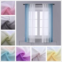 gradient sheer curtains for living room fashion tulle 1 piece half transparent custom made blue black white window screens cheap