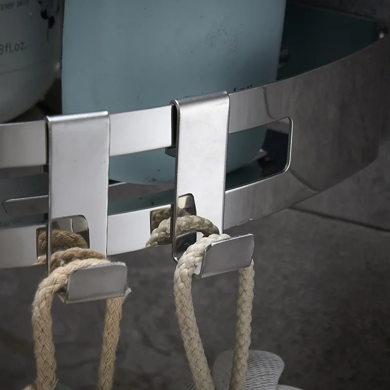 bathroom shelves hardware rack 304 stainless steel wall mounted corner triangle shower holder accessories punch free chorme free global shipping