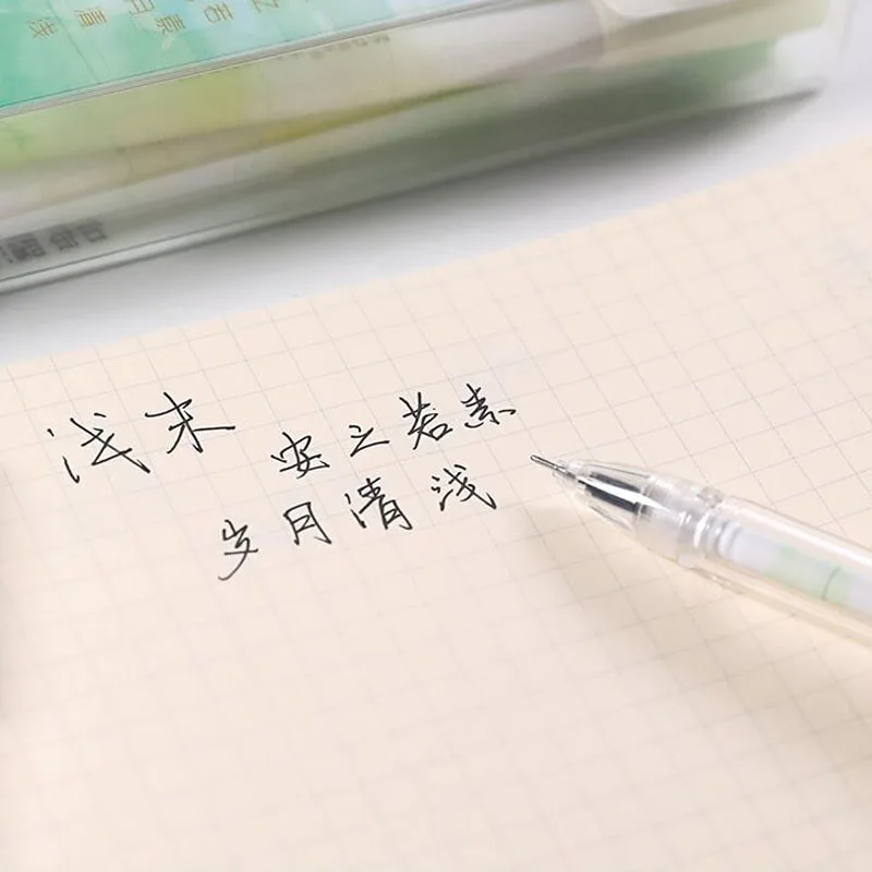 

12pcs/lot New fresh Fine point gel pen 0.38mm Black Smooth writing Gfit stationery office school supplies G299