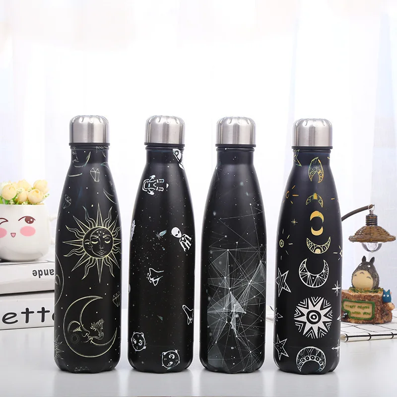 

500ml Double-wall Insulated Vacuum Flask Stainless Steel Space Series Coke Thermos For Sport Water Bottles Portable Thermoses