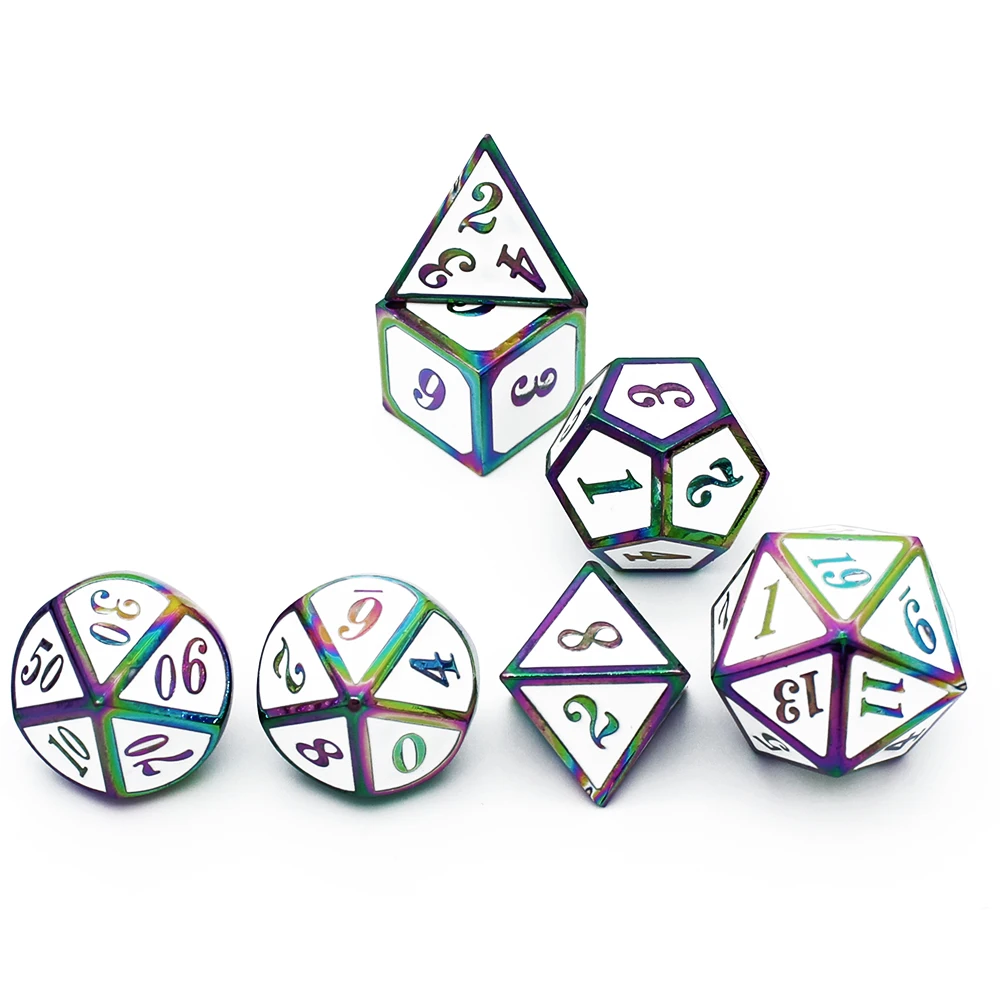 Металлические кости dnd Набор кубиков rpg многогранные твердые настольные игры