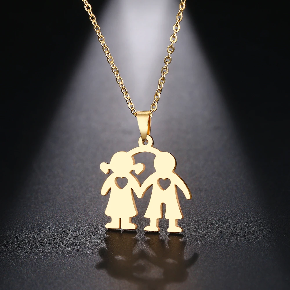 DOTIFI ожерелье из нержавеющей стали для женщин мужчин влюбленных пар подвеска