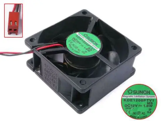 2-проводной Вентилятор охлаждения сервера SUNON KDE1206PTV1 DC 12 В 1,8 Вт 2,2 Вт 60x60x25 мм