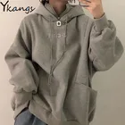 Свободный пуловер с высоким воротником и капюшоном на молнии Y2k, Женская универсальная блузка с вышивкой надписью, уличный женский спортивный топ с длинными рукавами для отдыха