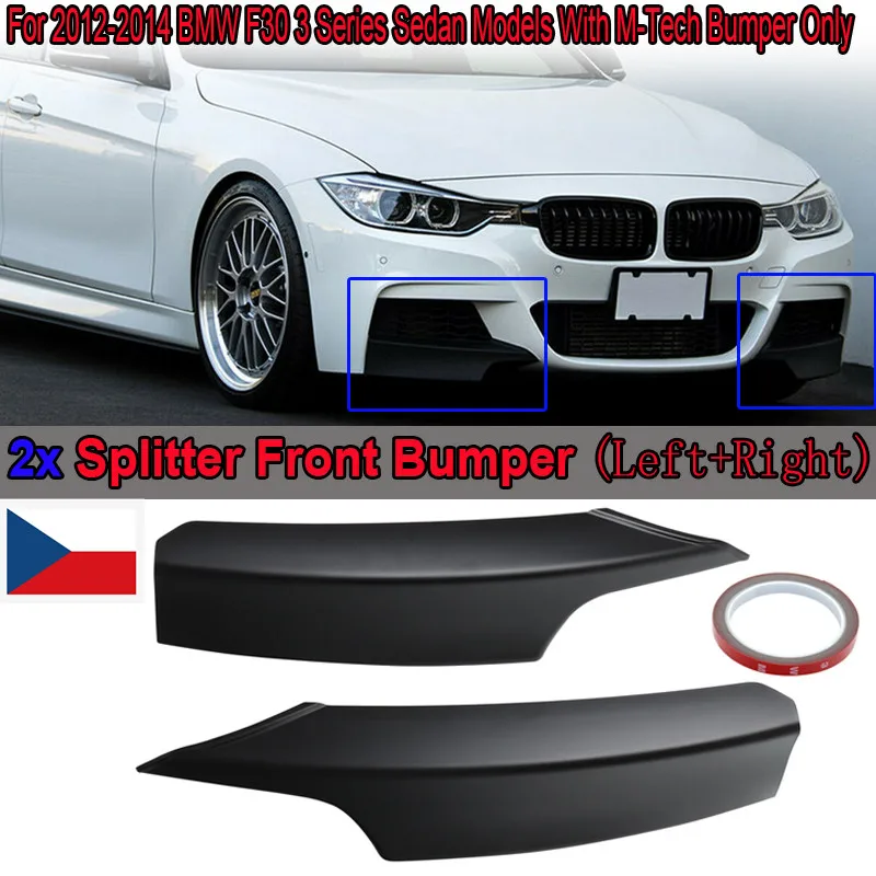 Разветвитель губ на передний бампер для BMW F30 3 SERIES M SPORT 2012-2018 матовый черный MagicKit |
