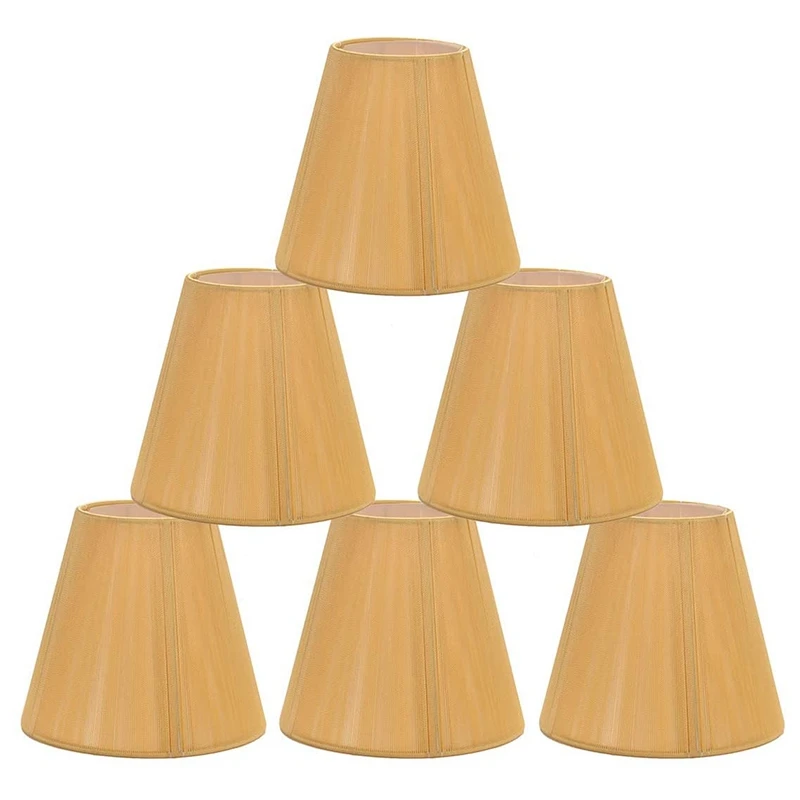 

Clip on Lampshades 6Pcs Set, Candle Crystal Chandelier Drop Light Small Lamp Shades for Decoration Bedside Accessories
