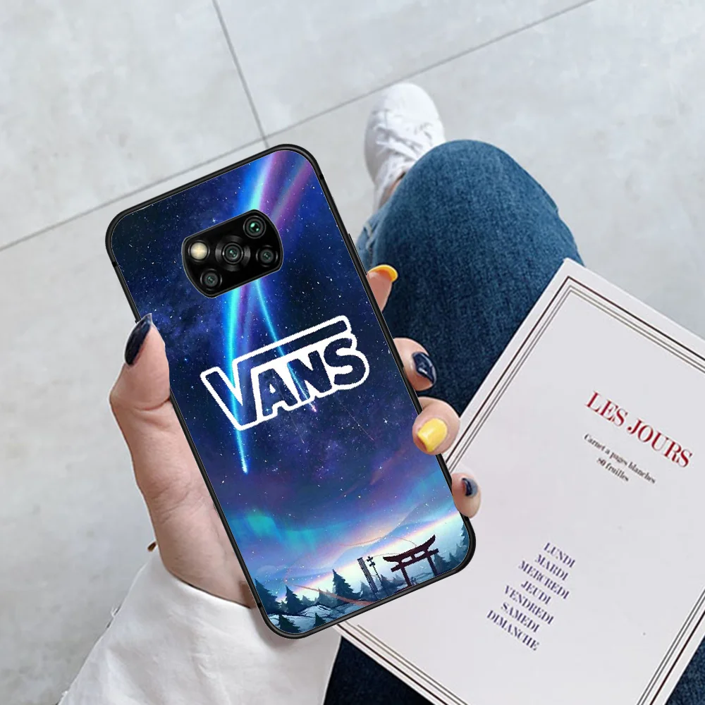 

Trendy Luxury Brand Vans Phone Case Cover Hull For Xiaomi Mi A2 A3 8 9 SE 9T 10 10T Lite Pro Ultra Poco X3 black Prime Pretty