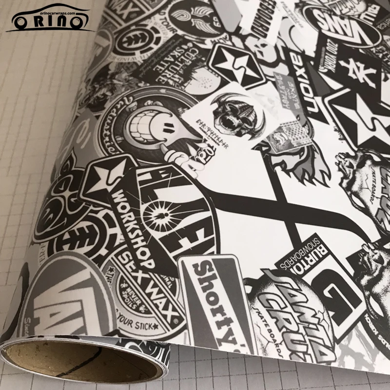 10/20 Вт 30 Вт/40/50X152CM клей JDM с героями мультфильмов принт черепом Стикеры бомба