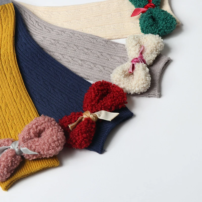 Детские осенне-зимние модные гольфы для девочек носки с бантом маленьких