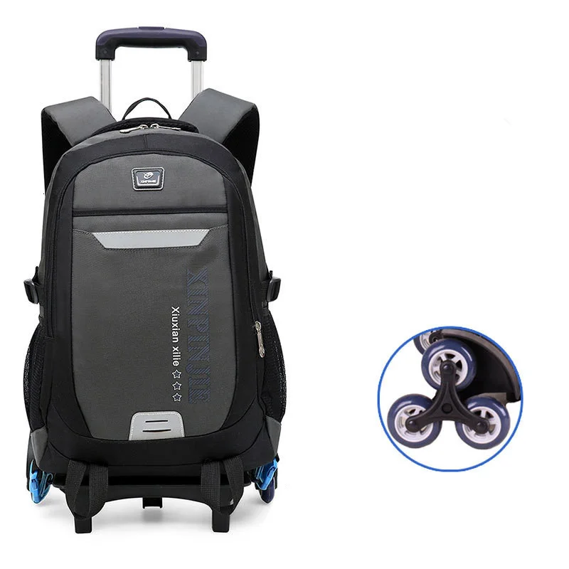 Рюкзак со съемными колесами 2/6 детские школьные сумки для мальчиков и девочек