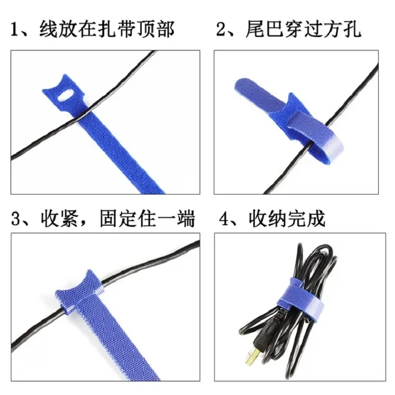 25pcs 15x1.2cm Reusable Cable Ties With Eyelet Holes Back To Tie Sort Out The Headphone And Mobile Phone | Обустройство дома