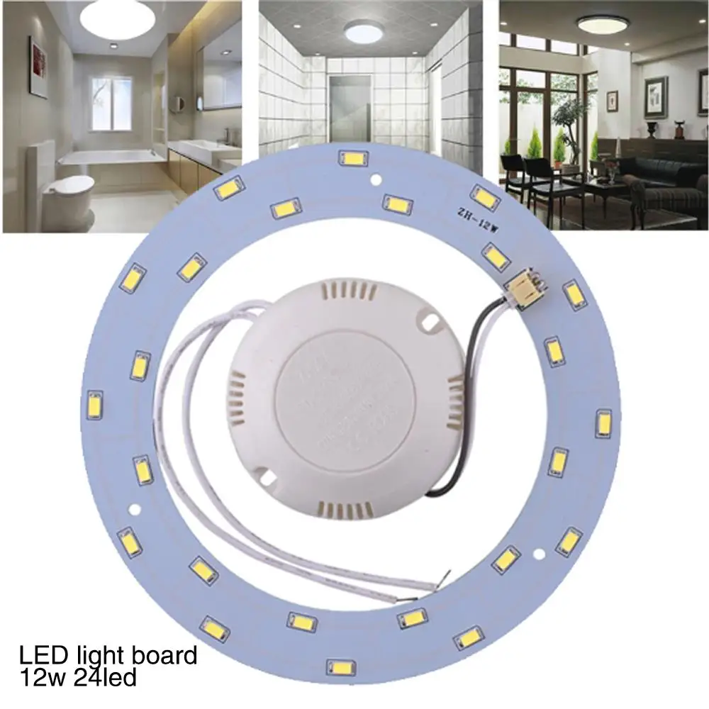 

12W 24 5730 LED Saving Panel Circle Annular Practical Ceiling Light Pure White