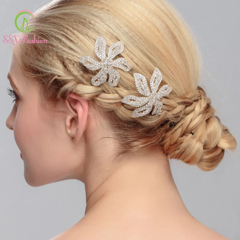 SSYfashion стразы из серебристого сплава шпилька для невесты Свадебная вечеринка