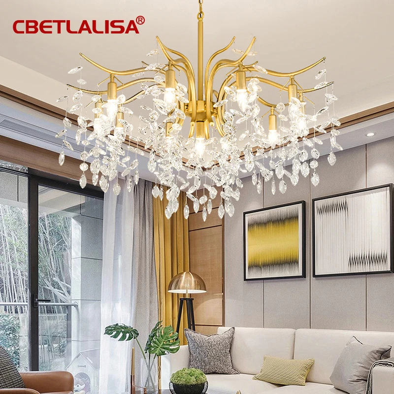 Скандинавская Бриллиантовая люстра золотистая черная Роскошная лампа для кухни