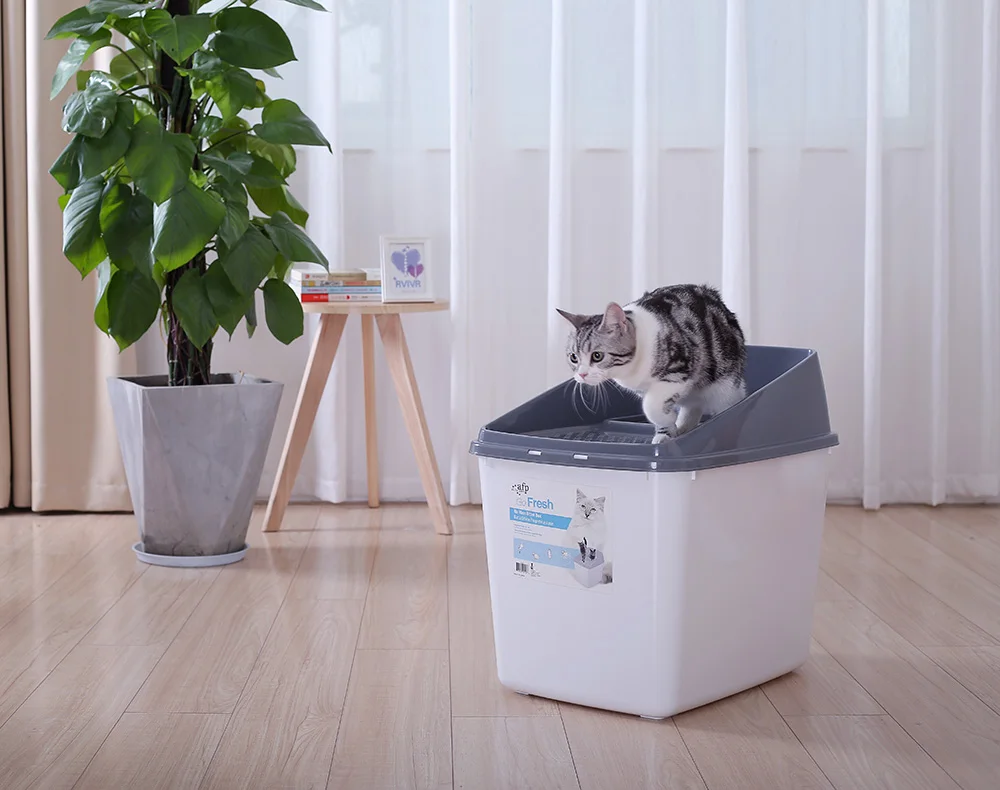 Полностью закрытый песочный ящик для кошек Afp с защитой от фекалий и запахов