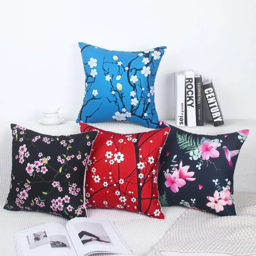 Zeroomade японские хлопковые наволочки с цветами вишни прочные Квадратные для