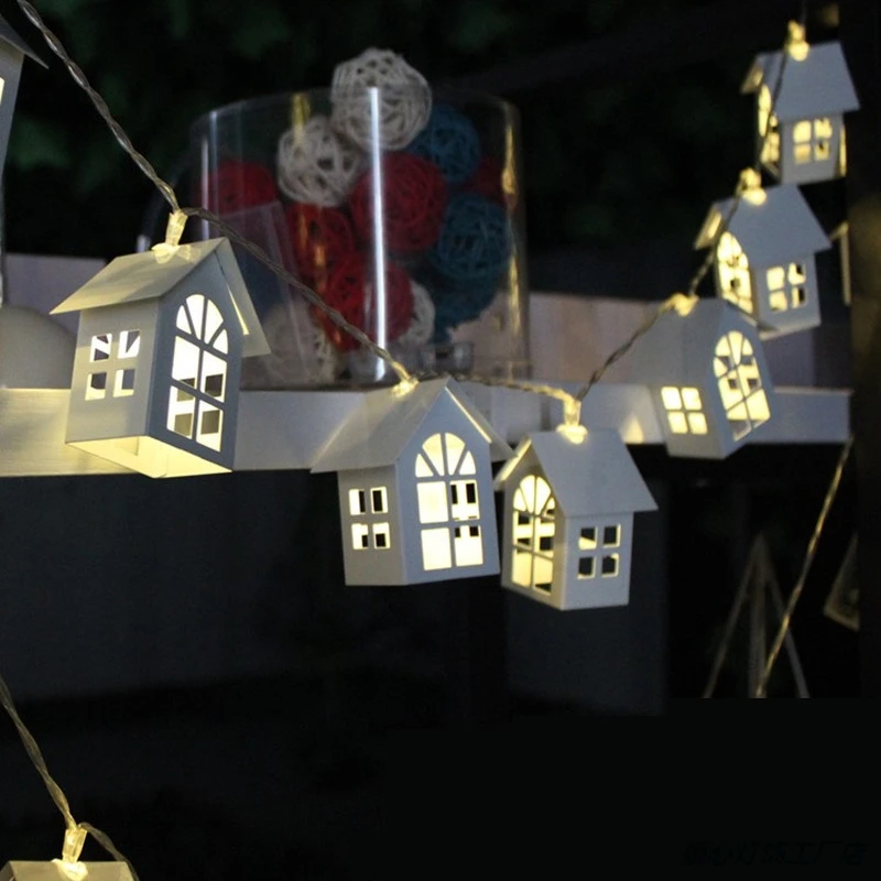 

2022 New Year Gifts House Style Fairy Light Led String Christmas Tree Decorations for Home Xmas Party Navidad Decor Ornaments