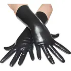100%, латексные перчатки, резиновые, черные, с пятью пальцами, длиной выше запястья, размер XS-XXL