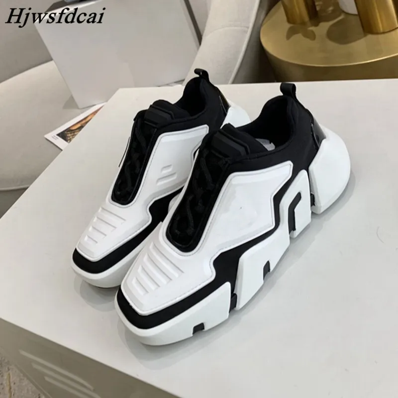 

Hjwsfdcai High Quality Women's Sneakers Spring Designer Brand Sneakers Casual Lace-Up Platform Shoes Size 35-45 Couple Shoes