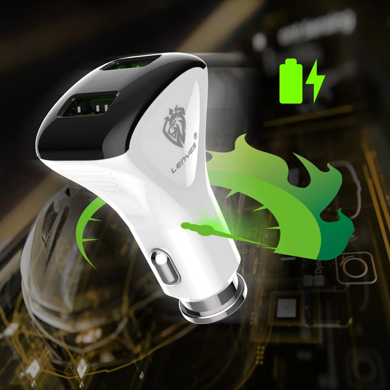 Lenyes Mini 3.1A быстрое автомобильное зарядное устройство с двумя usb-портами без