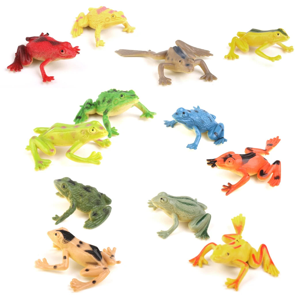 12 шт. Ассорти пластиковая Лягушка Жаба амфибин фигурка животного дети обучающая