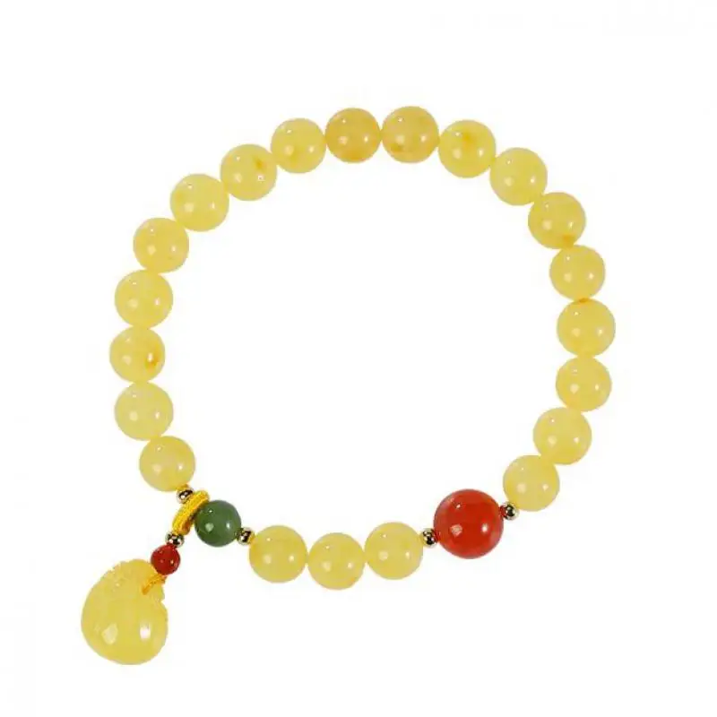 Натуральный Балтийский Янтарный эластичный браслет с южным красным агатом