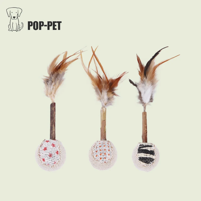 Игрушки для кошек интерактивный котенок полигонум палочки мяч с пером Качество
