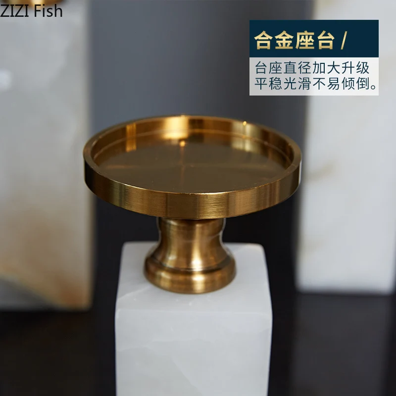 Подсвечник из натурального мрамора Золотой металлический подсвечник для церкви