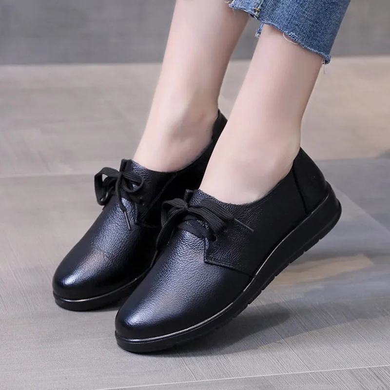 Туфли-оксфорды женские из натуральной кожи Офисная удобная повседневная обувь