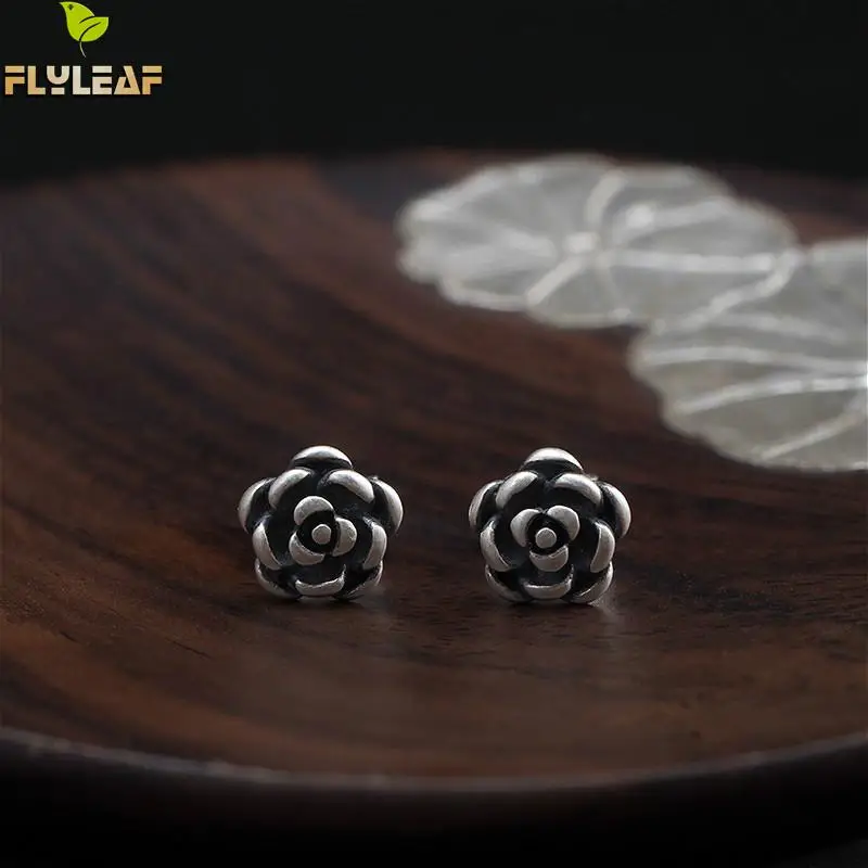Женские серьги-гвоздики Flyleaf Винтажные серьги из стерлингового серебра 100% пробы