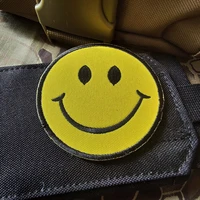 smile face patch funny clothing iron on badges embroidered applique diy ironing clothes hats backpack jacket hunting vest