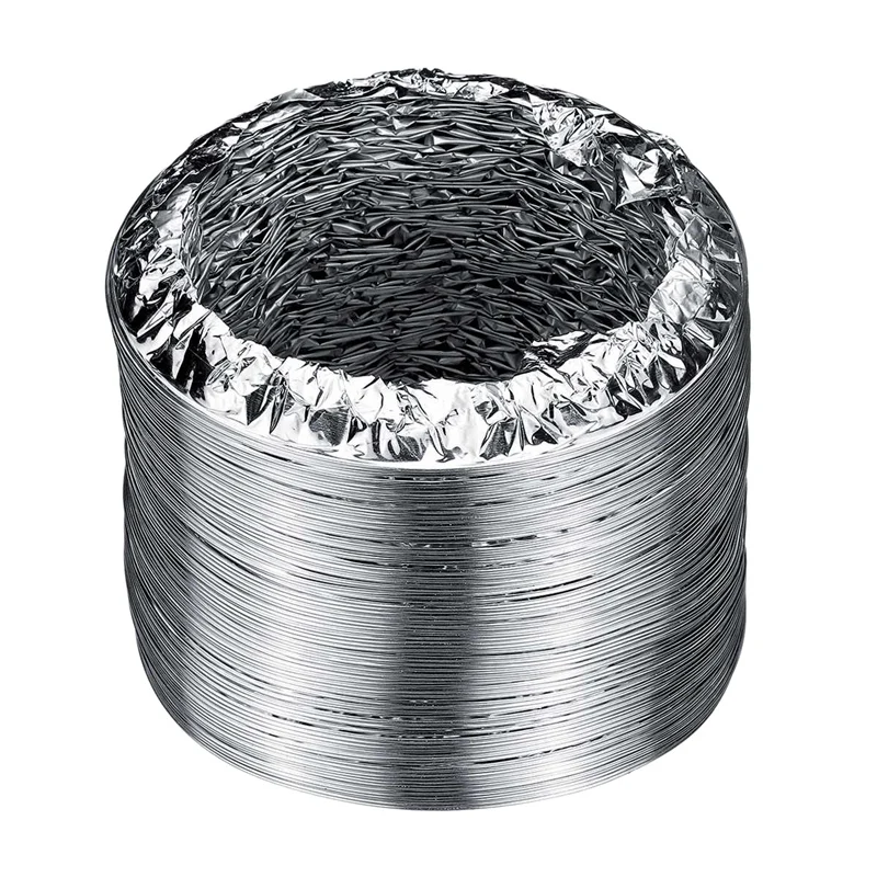 4Inch Ventilator Pipe 100Mm Pvc Aluminum Tube Air Ventilation Hose Flexible Exhaust Duct 3/2M System Vent Bathroom | Обустройство